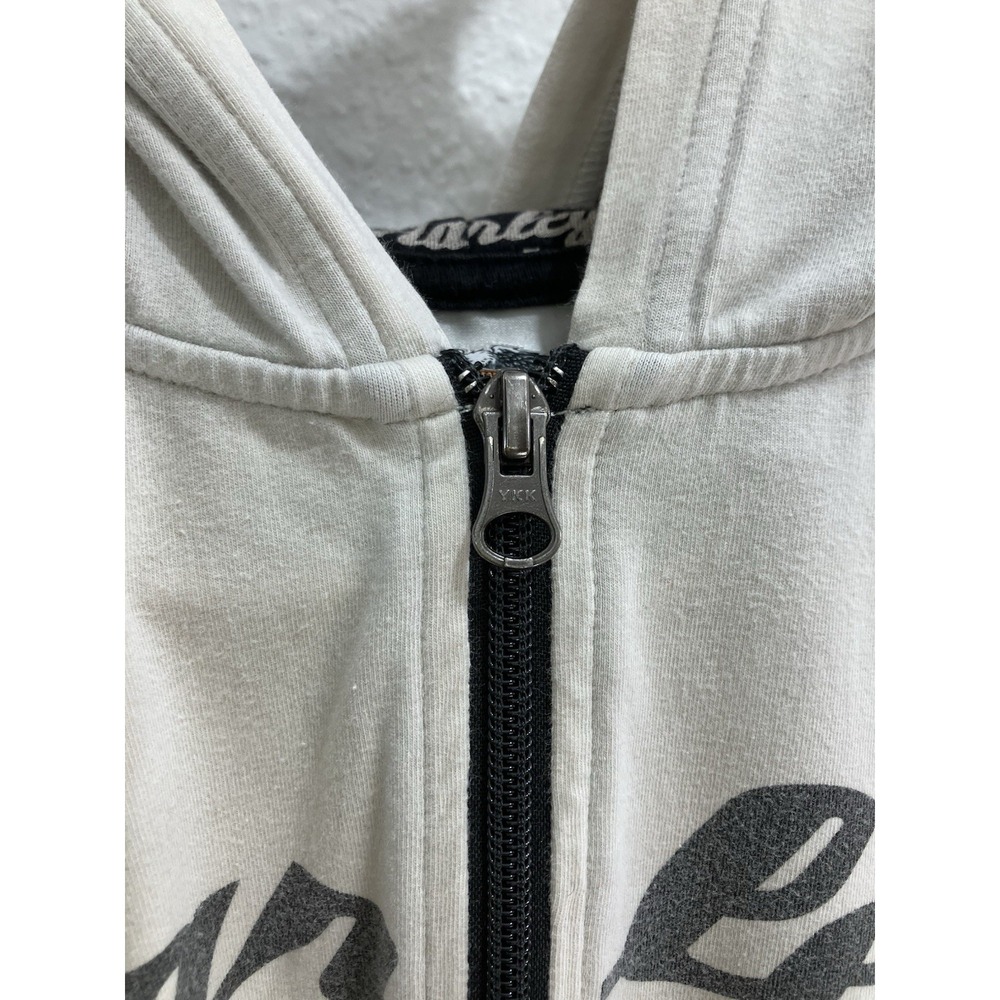 Harley Davidson Womens 1W White Black Logo Print Quarter‎ Zip Hoodie - Picture 7 of 12